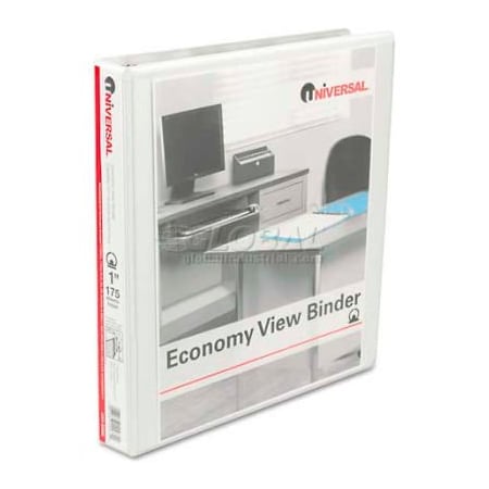 Universal® Round Ring Economy Vinyl View Binder, 1 Capacity, White